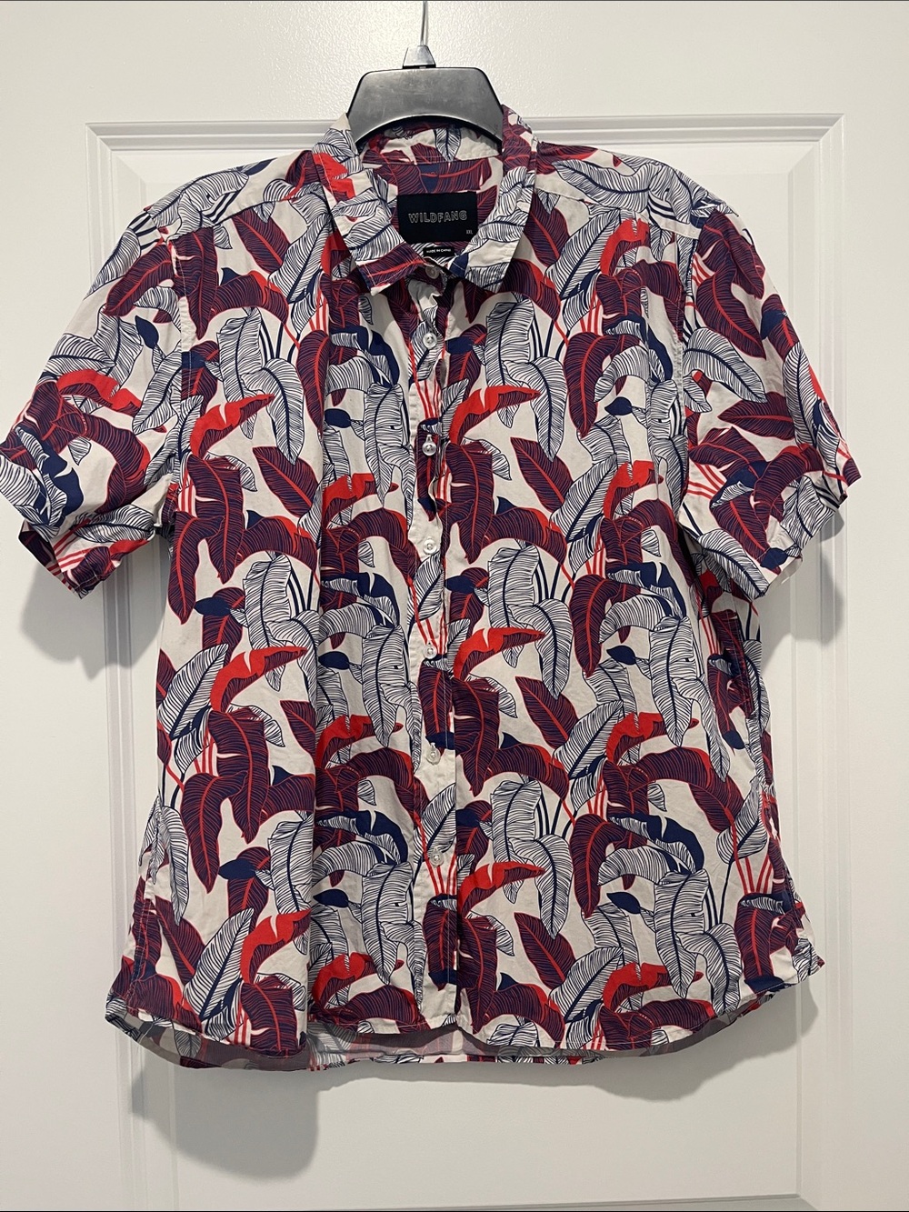 Wildfang button up shirt in leaf print